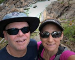 Rick and Alisa at Somphamit Waterfalls. Don Khone, Laos.