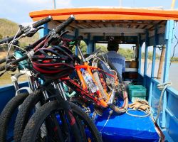 Our boat ride back from our Kuang Si waterfall bike trek. Luang Prabang, Laos.