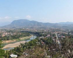 Panorama of the city (east side) from the Mt Phousi Temple. Luang Prabang, Laos.