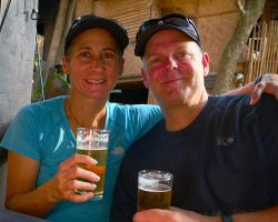 Rick and Alisa, ice cold beer selfie. Luang Prabang, Laos.