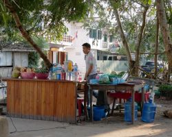 One of the local waterfront restaurants. The food was super good here. They also had a deck on the Mekong river perfect for watching the sunset. Luang Prabang, Laos.