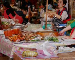 Market meat counter. This was one of many. Pakse, Laos.