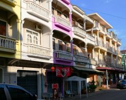 Morning street view. Pakse, Laos.