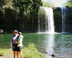 Rick and Alisa at Tad Champi Waterfall (part of our Bolaven Plateau Trek). Pakse, Laos.
