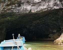 Closer view of the Phong Nha cave entrance as we entered. Phong Nha, Vietnam.