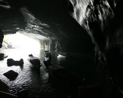 Another view of the Phong Nha cave entrance from further inside the cave. Phong Nha, Vietnam.