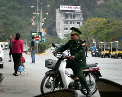 Local military out and about. Cat Ba Island, Vietnam.