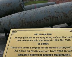 Sample bombs on display dropped by B-52s. Hanoi, Vietnam.