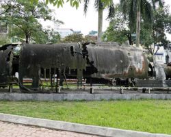 B-52 shot down on 12/18/72 over Hanoi (on display at the museum). Hanoi, Vietnam.