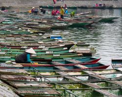 Tour operator boat dock. This was only a small portion of the boats. Tam Coc, Vietnam.