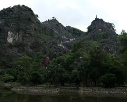 Hang Mua viewpoint staircase (500+ steep stone steps zigzagging to the top). Tam Coc, Vietnam.
