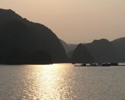 Ha Long Bay sunset. Cat Ba Island, Vietnam.