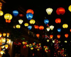 Lantern street view by night. Hoi An, Vietnam.
