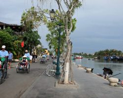 Bicycle taxis. We saw mostly Chinese tourist groups using them. Hoi An, Vietnam.