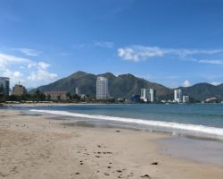 Hon Chong beach (less busy than the main beach in Nha Trang). This was a 5 minute walk from our place. Nha Trang, Vietnam.