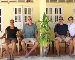 From right: Alisa, Rick, Rob, and Teresa sitting outside our bungalows. Friends we met at our resort. Boys are the same age and so are the girls, all have been married over 20 years. Phu Quoc, Vietnam.