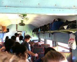 Train from Colombo to Galle. Every train car was completely packed. We had to stand for nearly the entire 2-1/2 hour ride. Galle Fort, Sri Lanka.