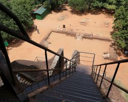 Another view from a walkway above looking down toward the lions feet. Sigiriya, Sri Lanka.
