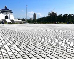 Liberty Square and Chiang Kai-shek memorial in the distance. Greater Taipei, Taiwan.