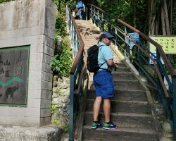 Rick at the entrance to Elephant Mountain. The climb to the top offers nice views of Taipei and Taipei 101. Greater Taipei, Taiwan.