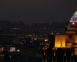 Taipei city view at night. Greater Taipei, Taiwan.
