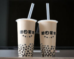 Bubble teas from the owner of our accommodation in Changhua. Western Area, Taiwan.