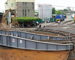 Panorama of the Changhua Old Train Roundhouse, the last working roundhouse in Taiwan. Western Area, Taiwan.