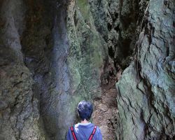 Our friend, JingTing, entering the major gorge in Sheding Nature Park. Southern Area, Taiwan.