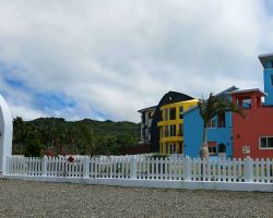 Colorful buildings near Kenting. Southern Area, Taiwan.
