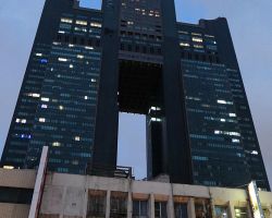 Night view of the 85 Sky Tower in Kaohsiung. Southern Area, Taiwan.