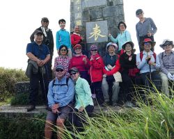 Group shot in front of the "East Meets West" Monument. Western Area, Taiwan.