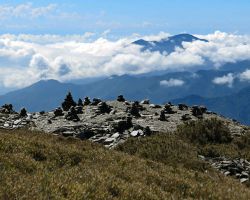 View from the Mt Cilai South Peak (3,358 meters or 11,017 ft). Western Area, Taiwan.