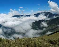 Panorama view from the Mt Nannua peak (3,184 meters or 10,446 ft). Western Area, Taiwan.
