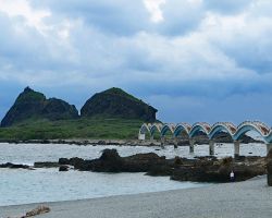 Sanxiantai bridge view. East Coast, Taiwan.