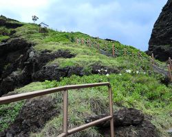 Stairs leading up to the Sanxiantai lighthouse. East Coast, Taiwan.