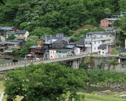 View of the town of Sandiaoling from the trail. Northern Area, Taiwan.