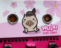 The back of one of the Wulai Log Carts. Northern Area, Taiwan.